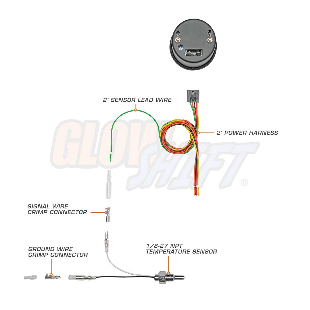 10 Color Digital Water Coolant Temperature Gauge Kit O9414