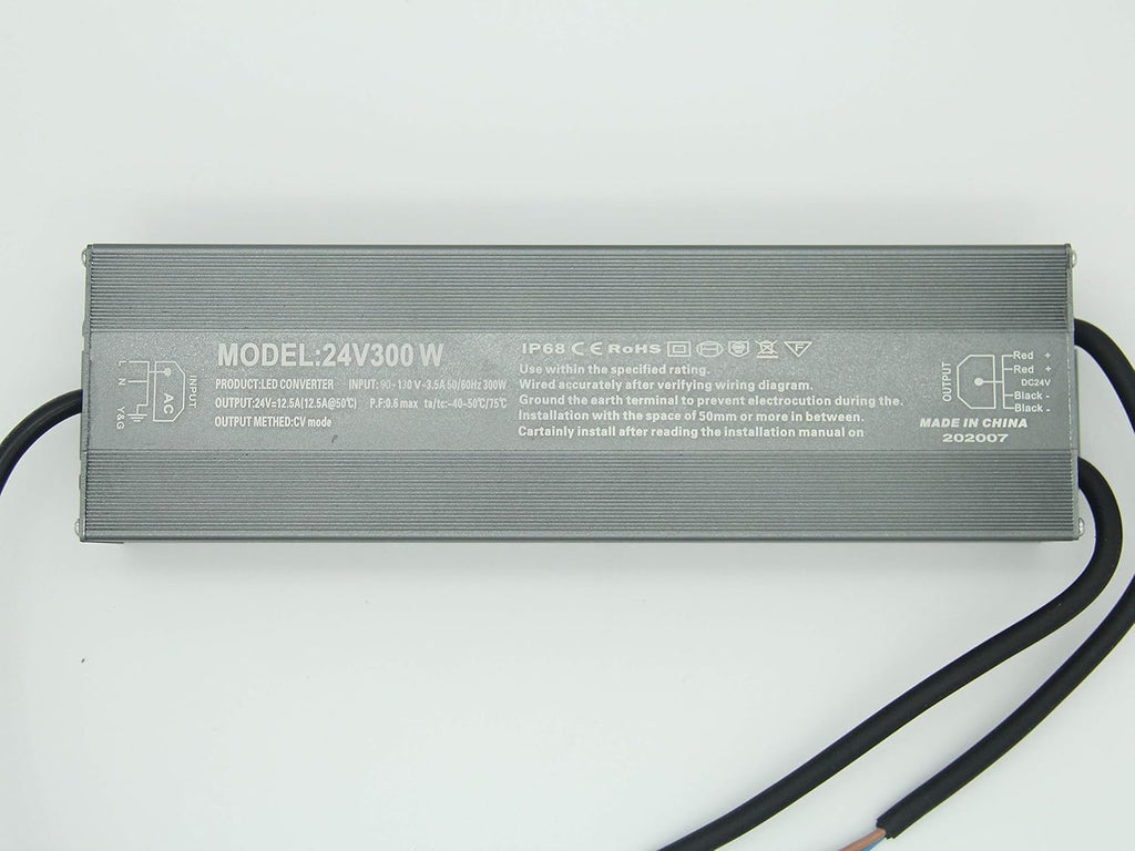 300W Waterproof IP68 LED Driver 90V-130V AC to 24V DC L2614