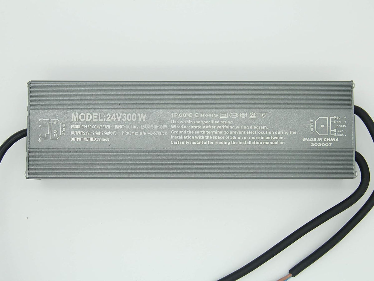 300W Waterproof IP68 LED Driver 90V-130V AC to 24V DC L2614