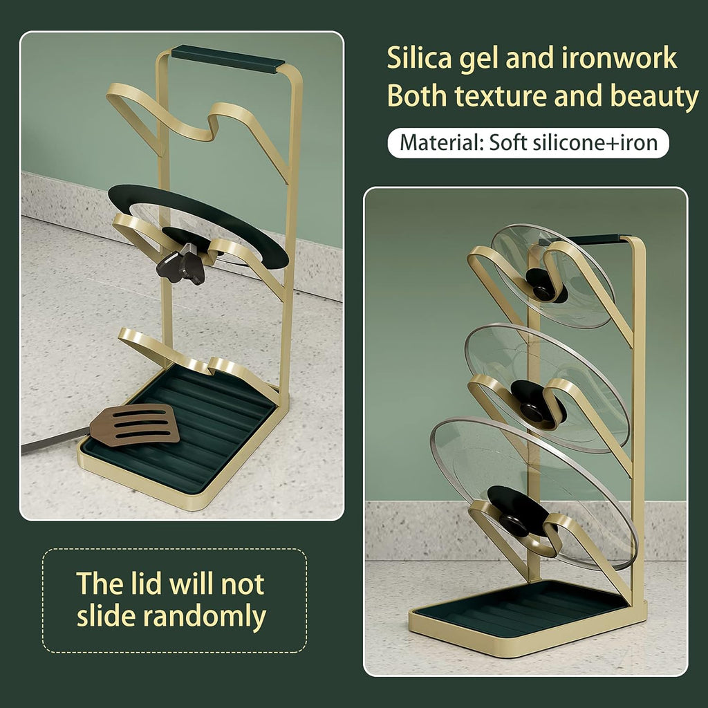 Gold Pot Lid Rack Holder V88140