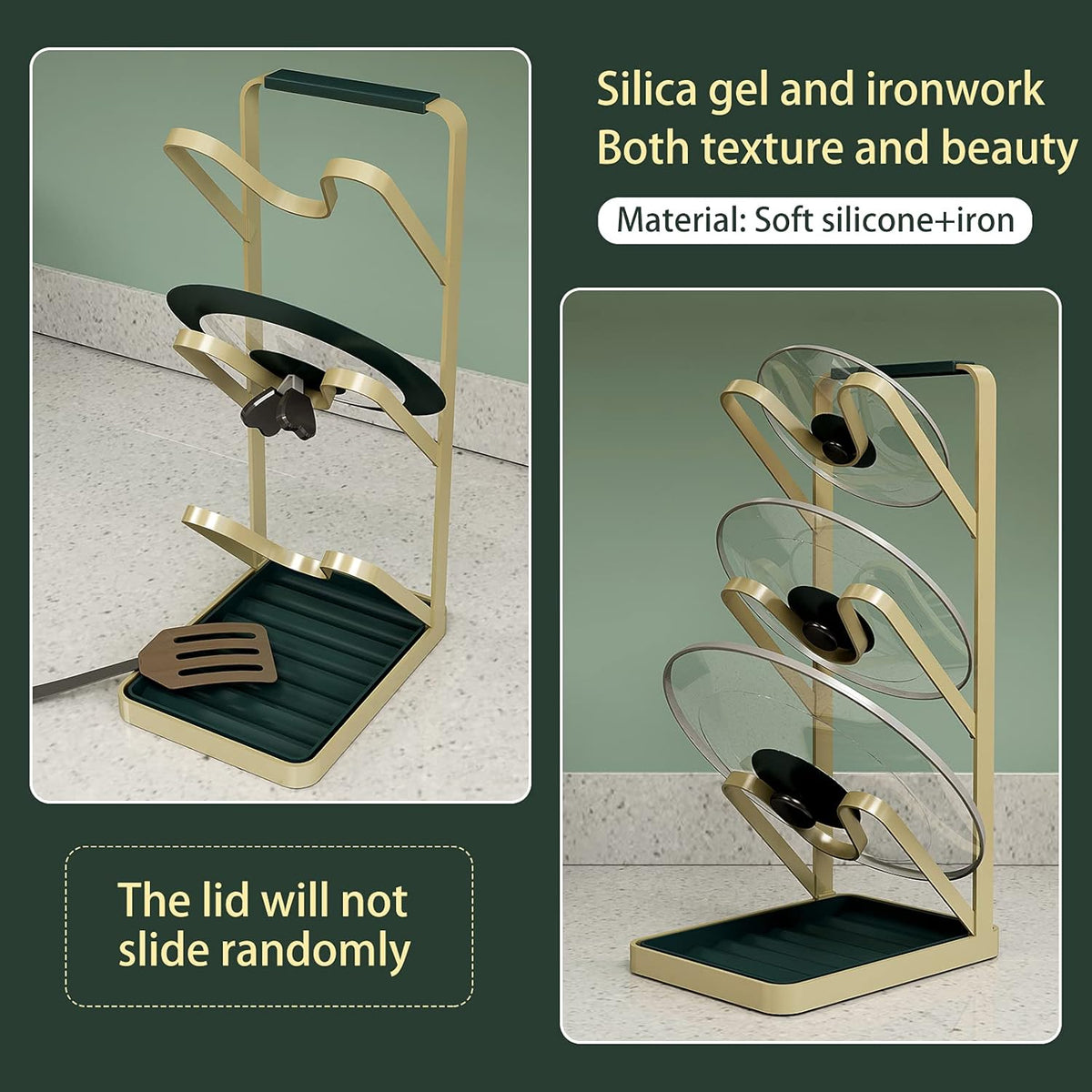 Gold Pot Lid Rack Holder V88140