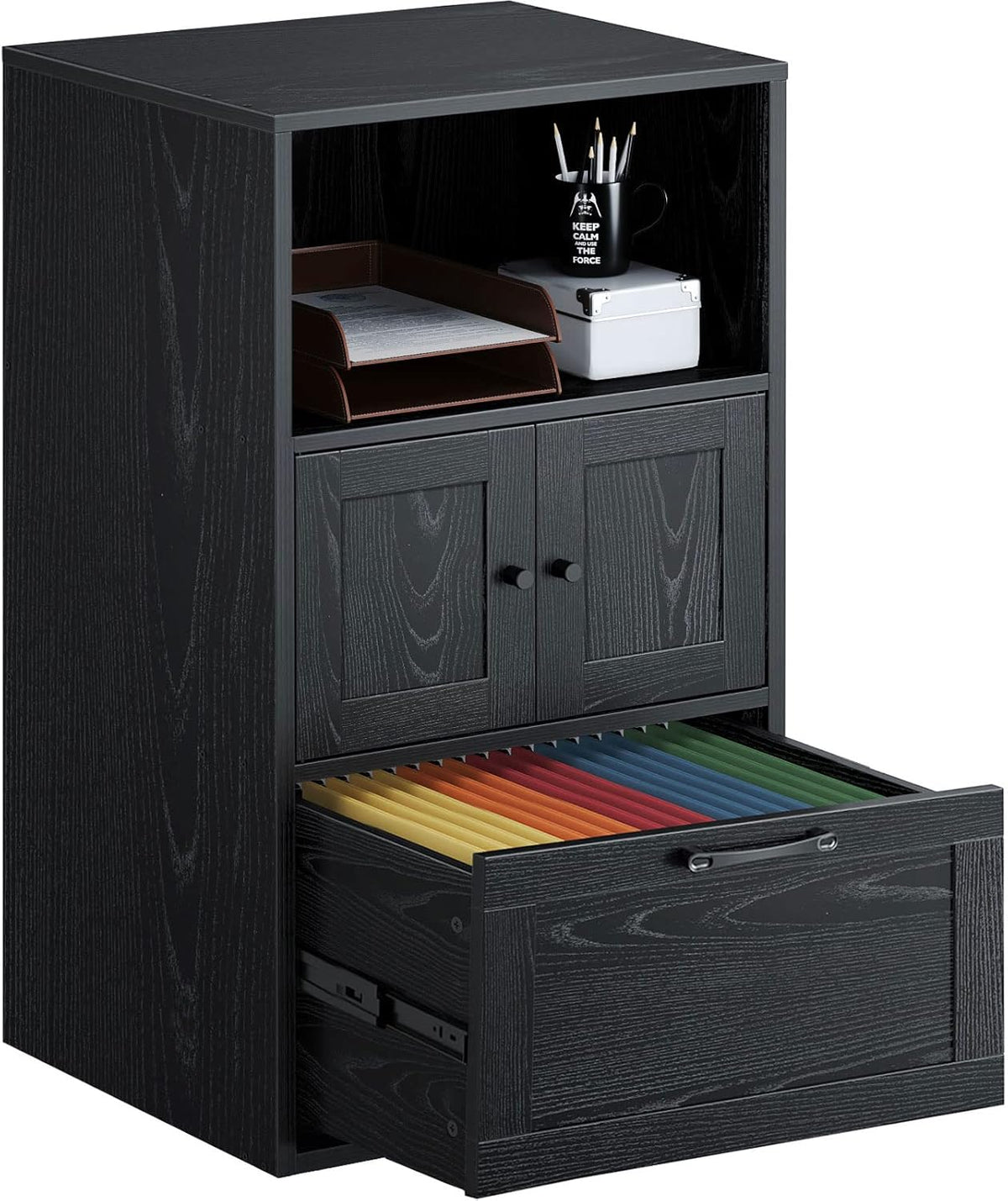 File Cabinet with Drawer and Storage Shelf W8861