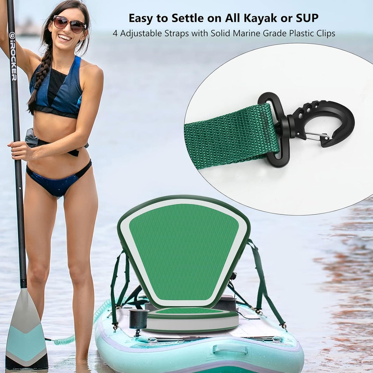 Kayak Seat, Inflatable Detachable SUP Seat with Adjustable Straps, Pack of 2 X4682