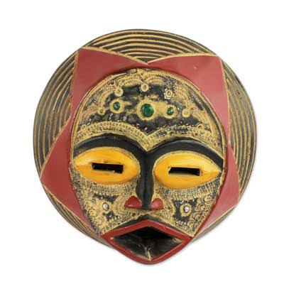 Hand Carved Wood Mask Wall Décor A66757