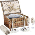 Willow Picnic Basket Set for 2 Persons with Insulated Cooler Bag Q640