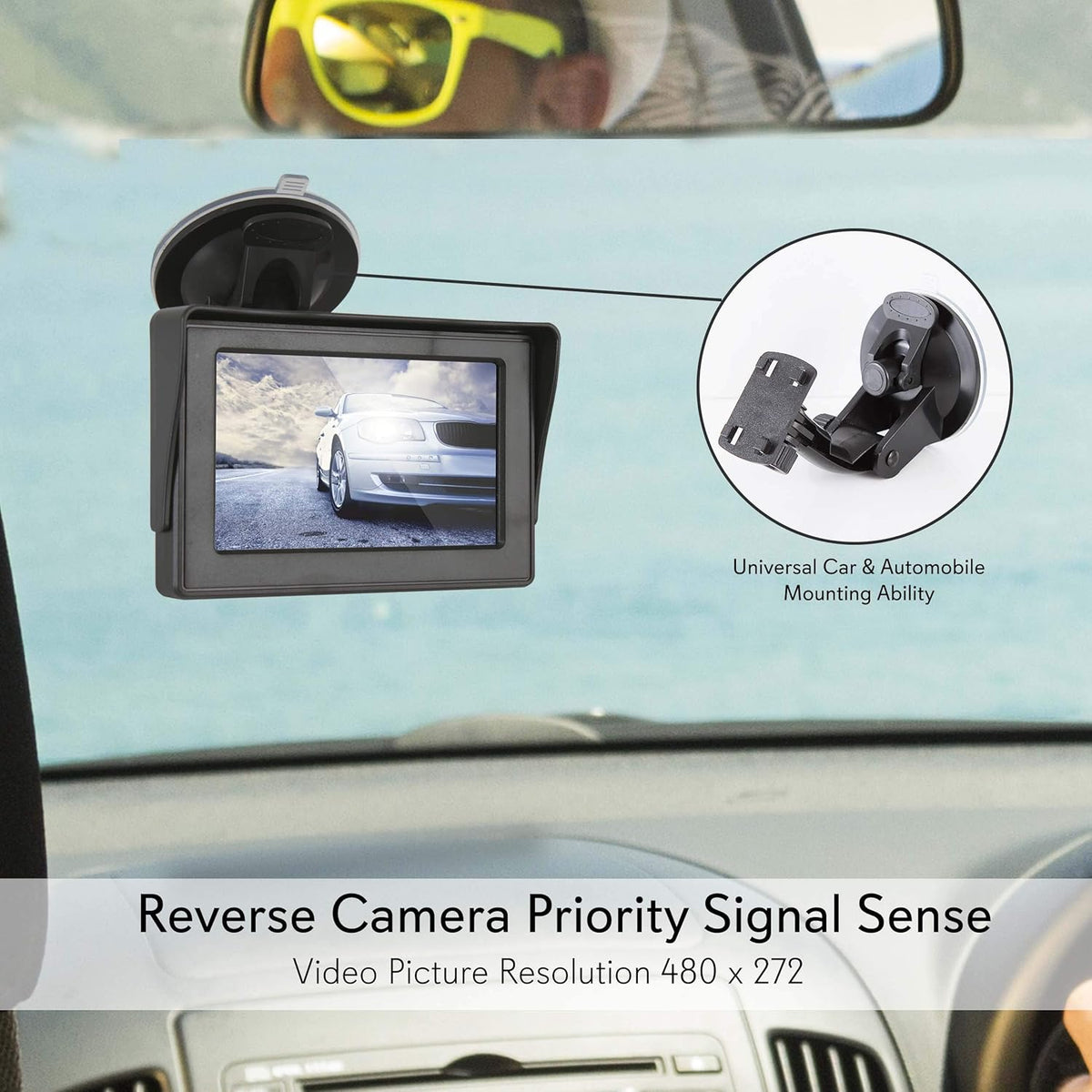 Waterproof Wireless Rear View Camera with 4.3” Color LCD Display E725210