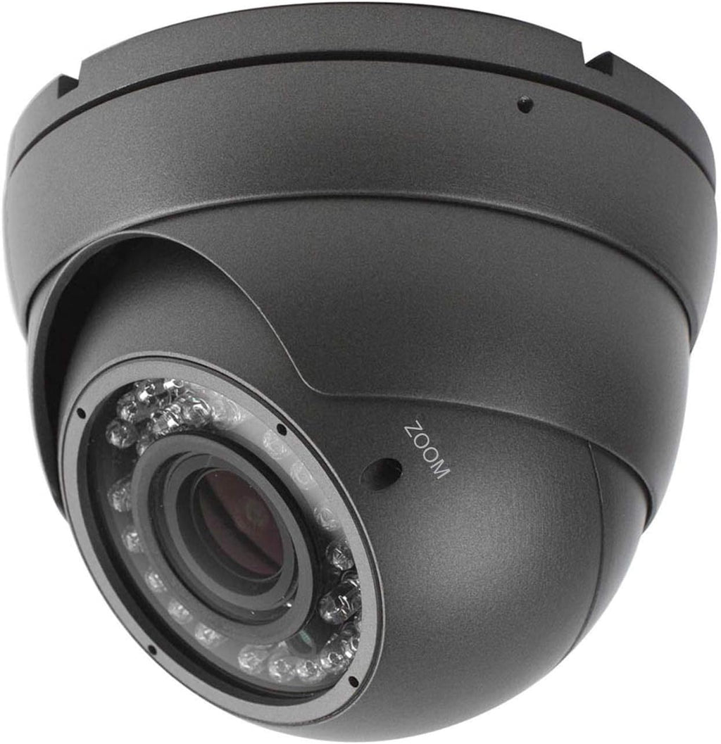 Analog CCTV Security Dome Camera HD 1080P 4-in-1 2.8mm-12mm Varifocal Lens Weatherproof Metal Housing White W338537