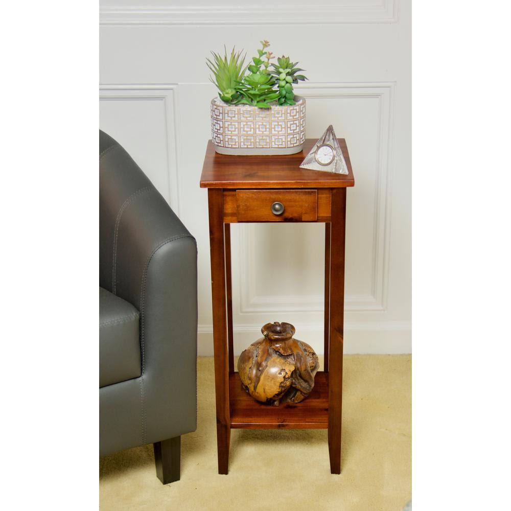 Solid Acacia Plant Stand with Drawer Z6730