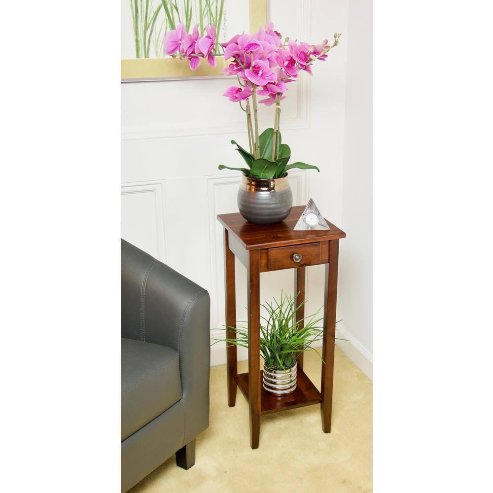 Solid Acacia Plant Stand with Drawer Z6730