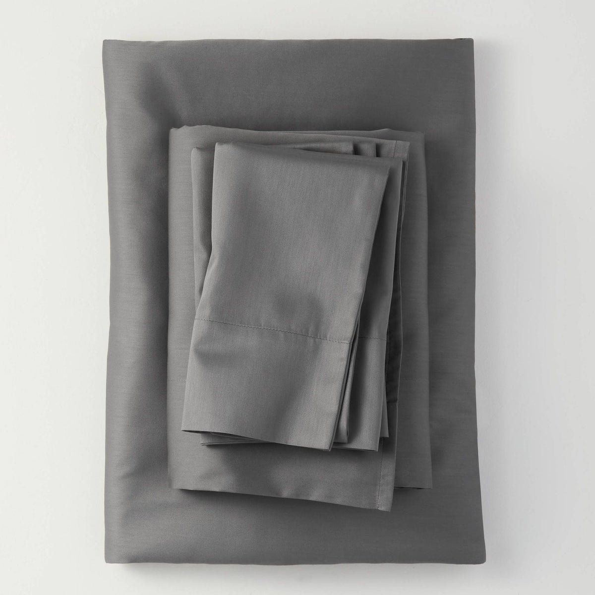 Queen 300 Thread Count Temperature Regulating Solid Sheet Set Dark Gray J8036