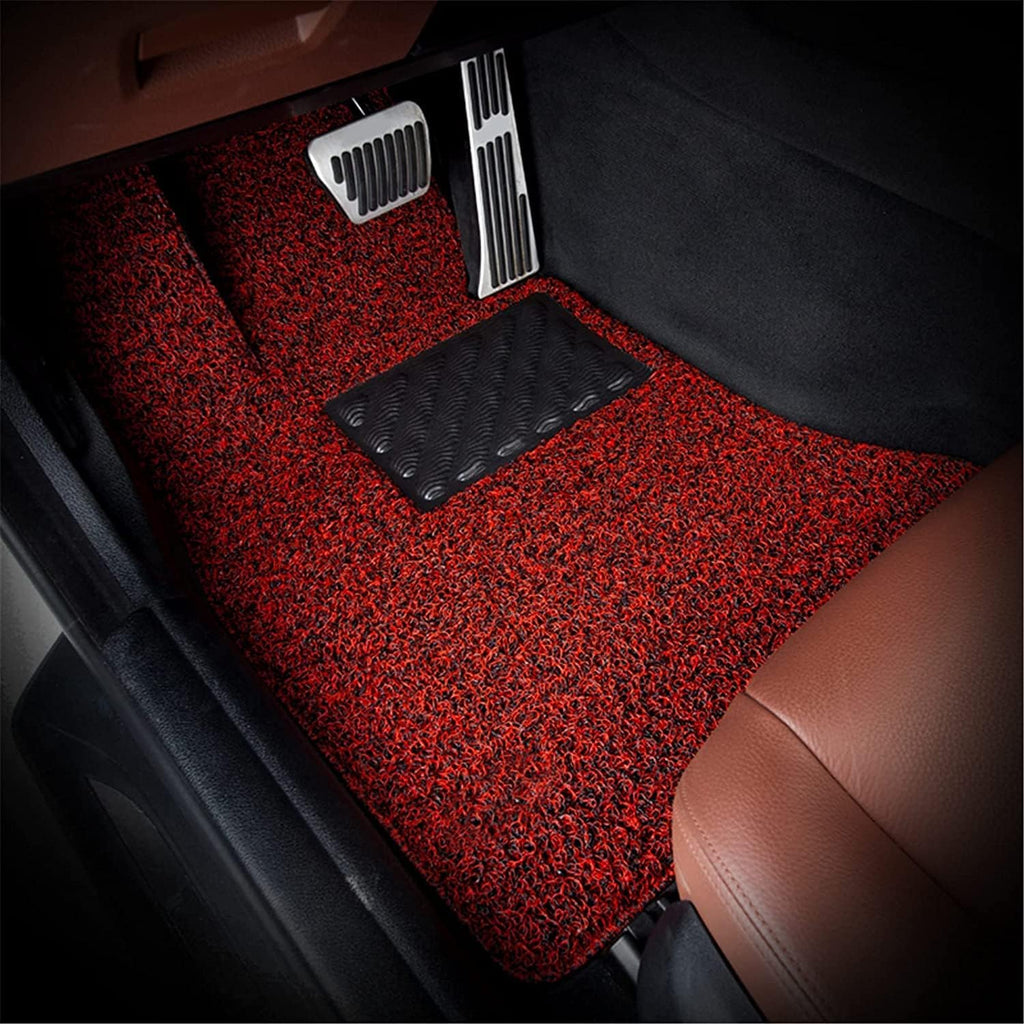 Black Red 2 Piece Rubber Car Floor Mats H37345