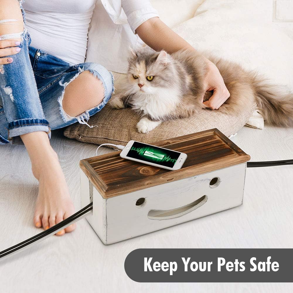 White Cable Management Box Set with Magnetic Lid R894