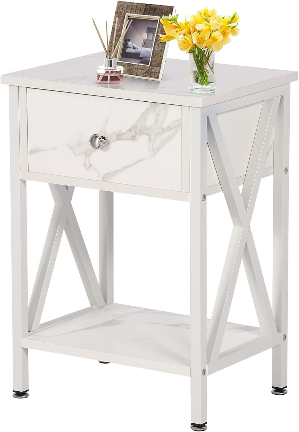 Rustic Brown Storage Cabinet and Drawer Nightstand B76245
