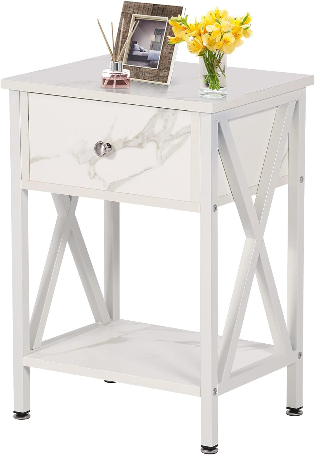Rustic Brown Storage Cabinet and Drawer Nightstand B76245
