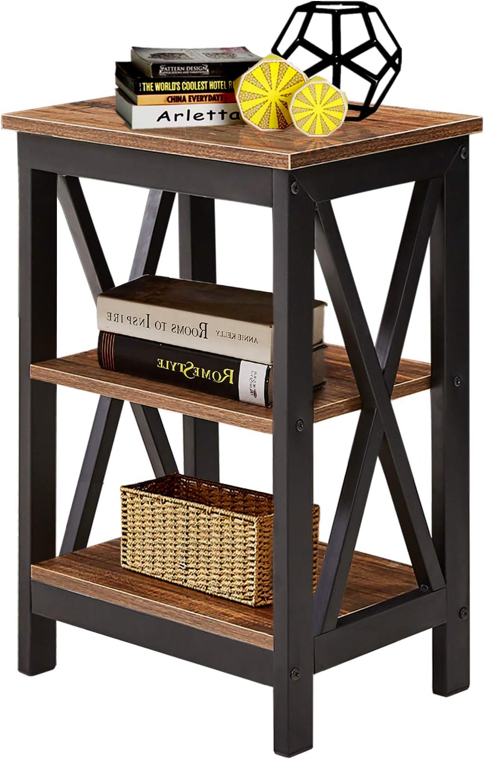 Rustic Brown Storage Cabinet and Drawer Nightstand B76245