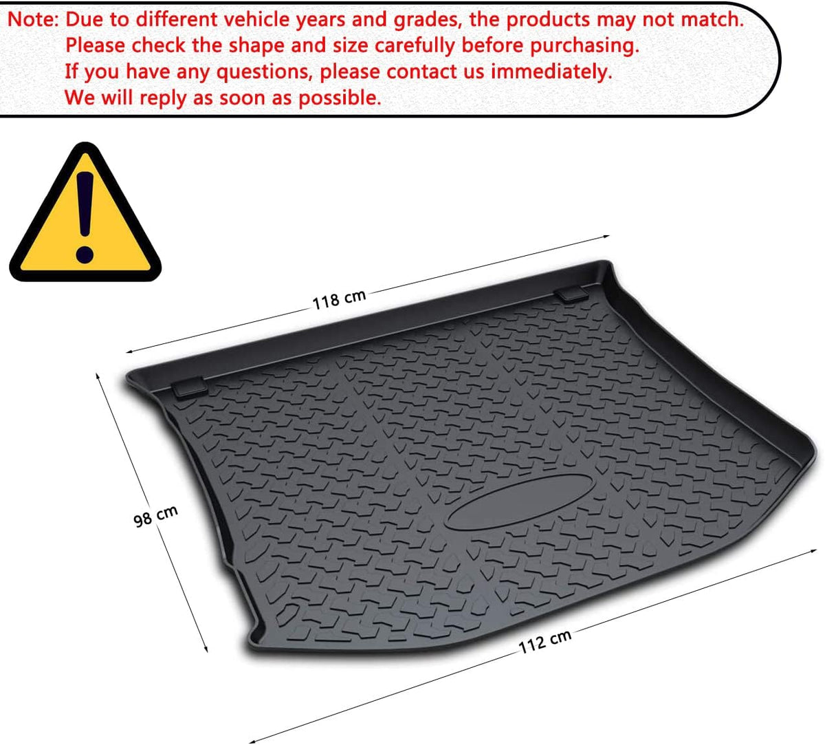 All Weather 3D TPO Waterproof Cargo Trunk Tray Floor Mat Protector P39927
