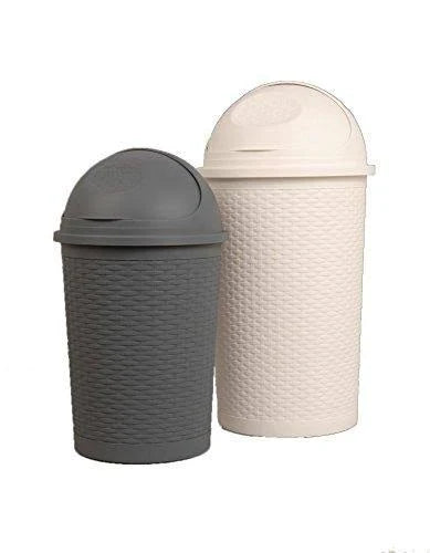 Round Roll Up Trash Can 10 Gallon Gray R4843