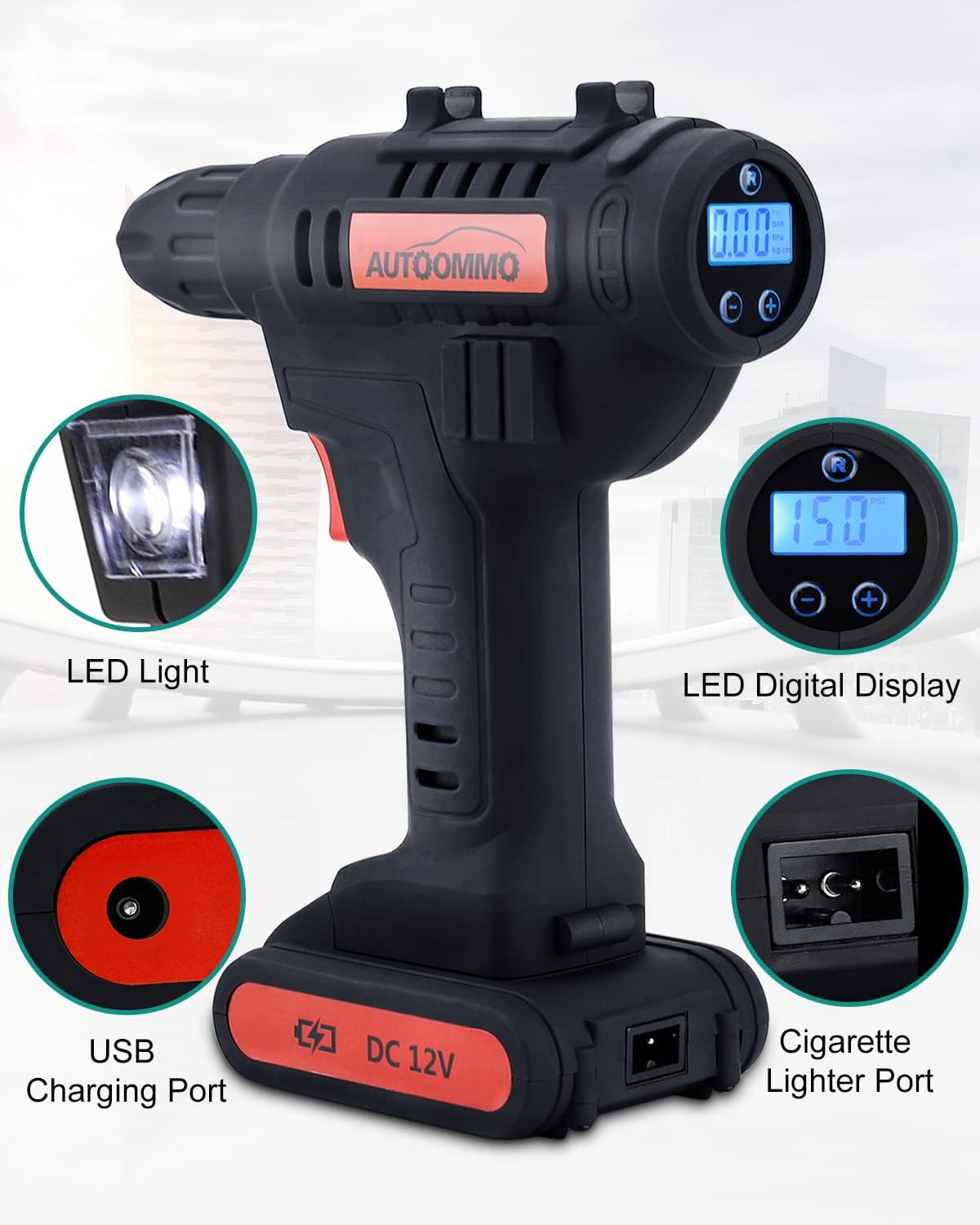 150PSI Portable Cordless Tire Inflator Air Compressor H928747