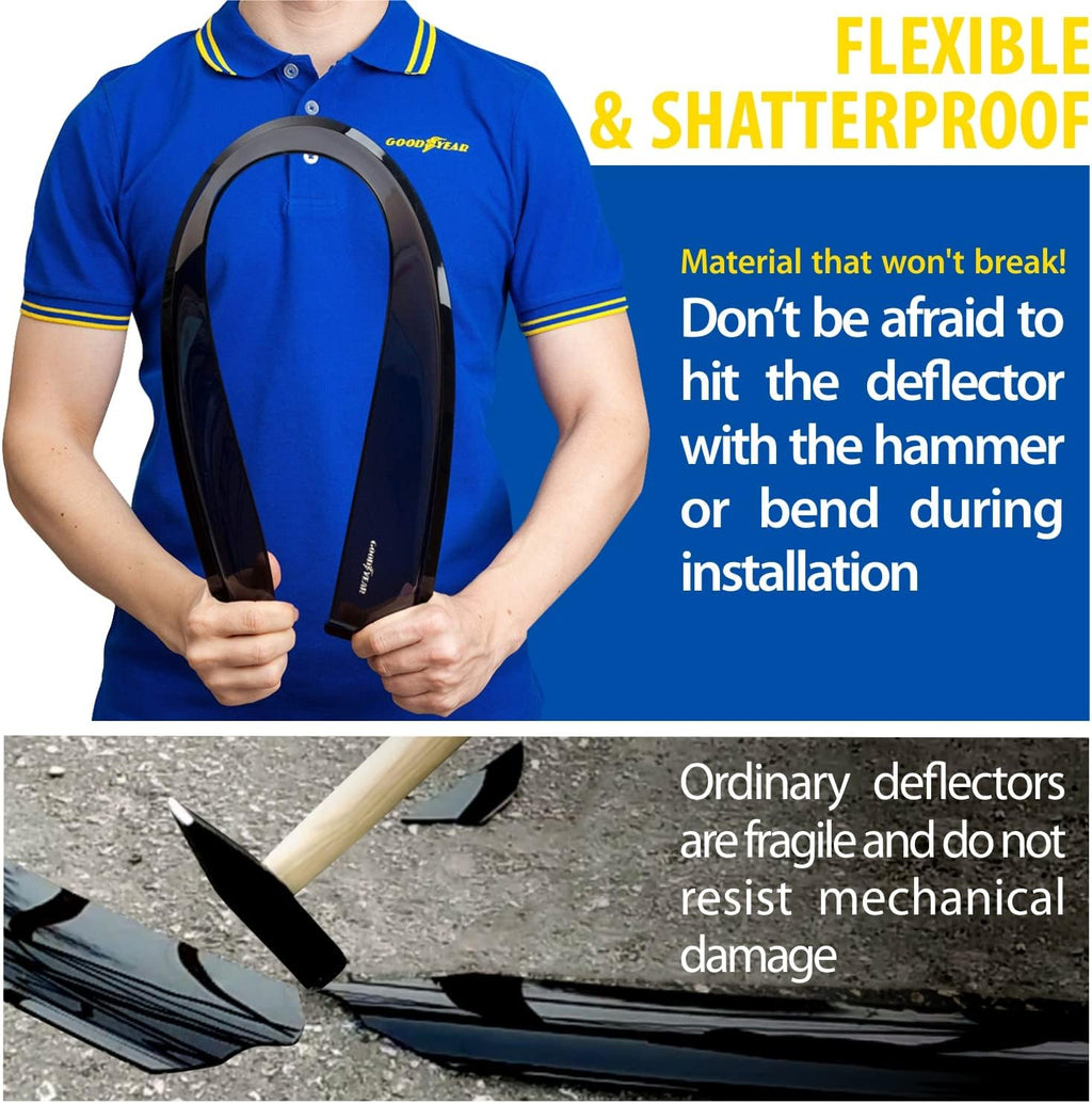 Shatterproof in-Channel Window Deflectors 4 pcs D8841