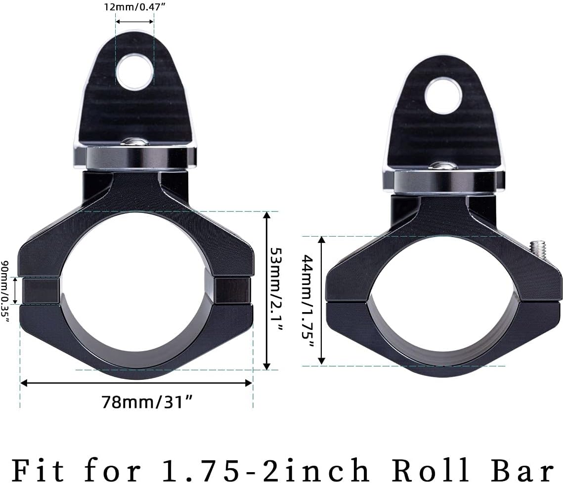360° Rotating UTV Mount Bracket for 1.75-2inch Roll Bar, Pack of 2 Q74720