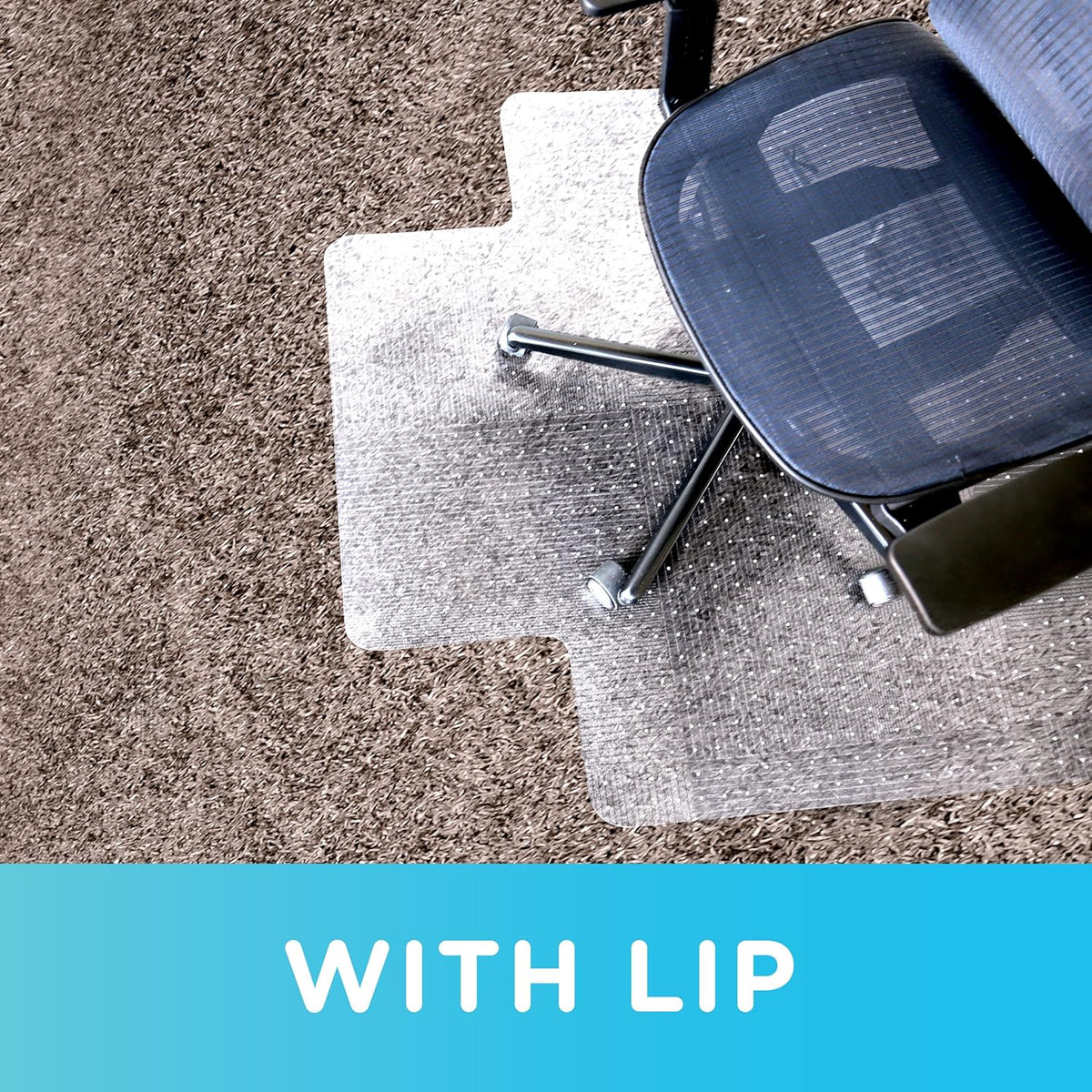 Clear Rectangle Office Chair Mat for Low and Medium Pile Carpet I4486