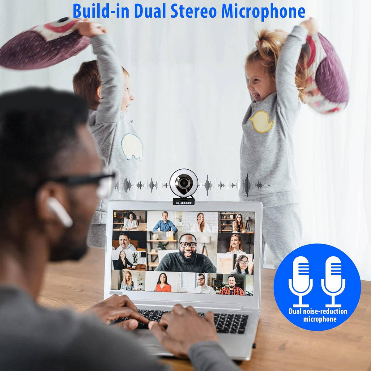 1080P HD Webcam with Microphone and Tripod L920438