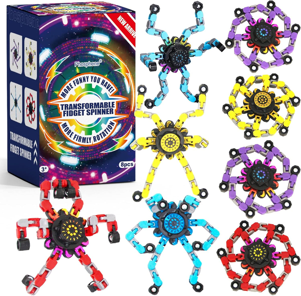 Transformable Fingertip Spinner Fidget Toy Pack of 2 Y144221