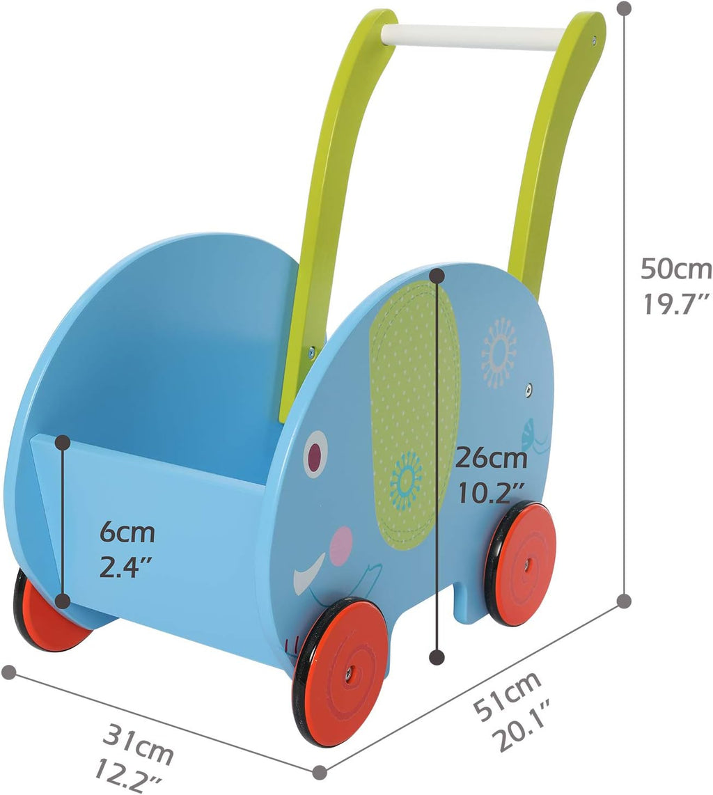 Baby Learning Walker Toy 4 Wheels Blue R47066