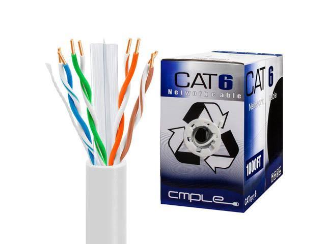 Cat6 23AWG Ethernet Network Cable 1000 ft White E41358