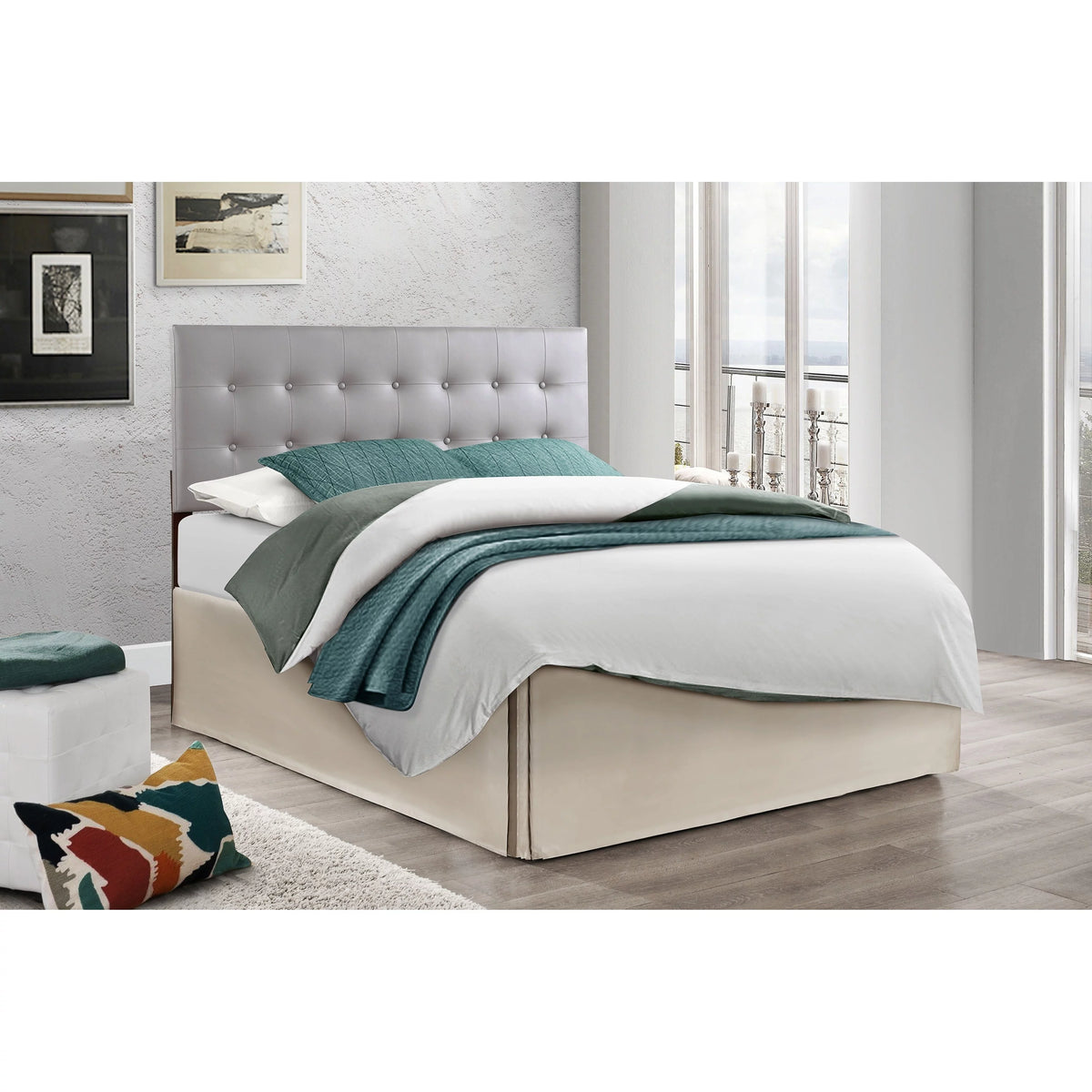 Grey Tufted Adjustable Height Headboard Full K118