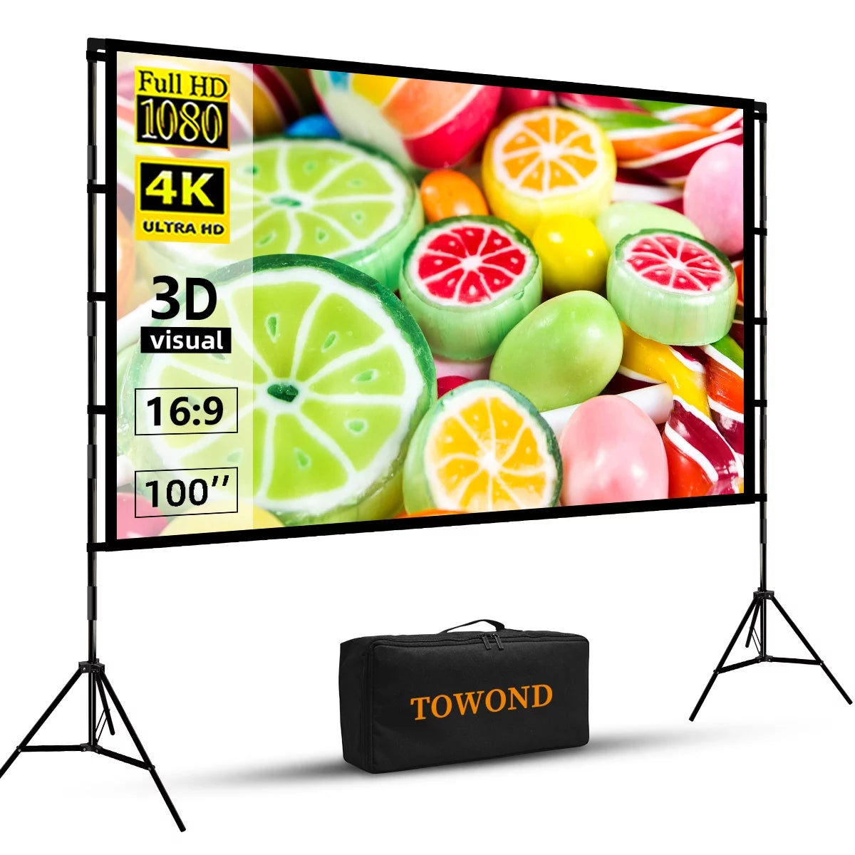 100inch Portable Projector Screen with Stand X75881