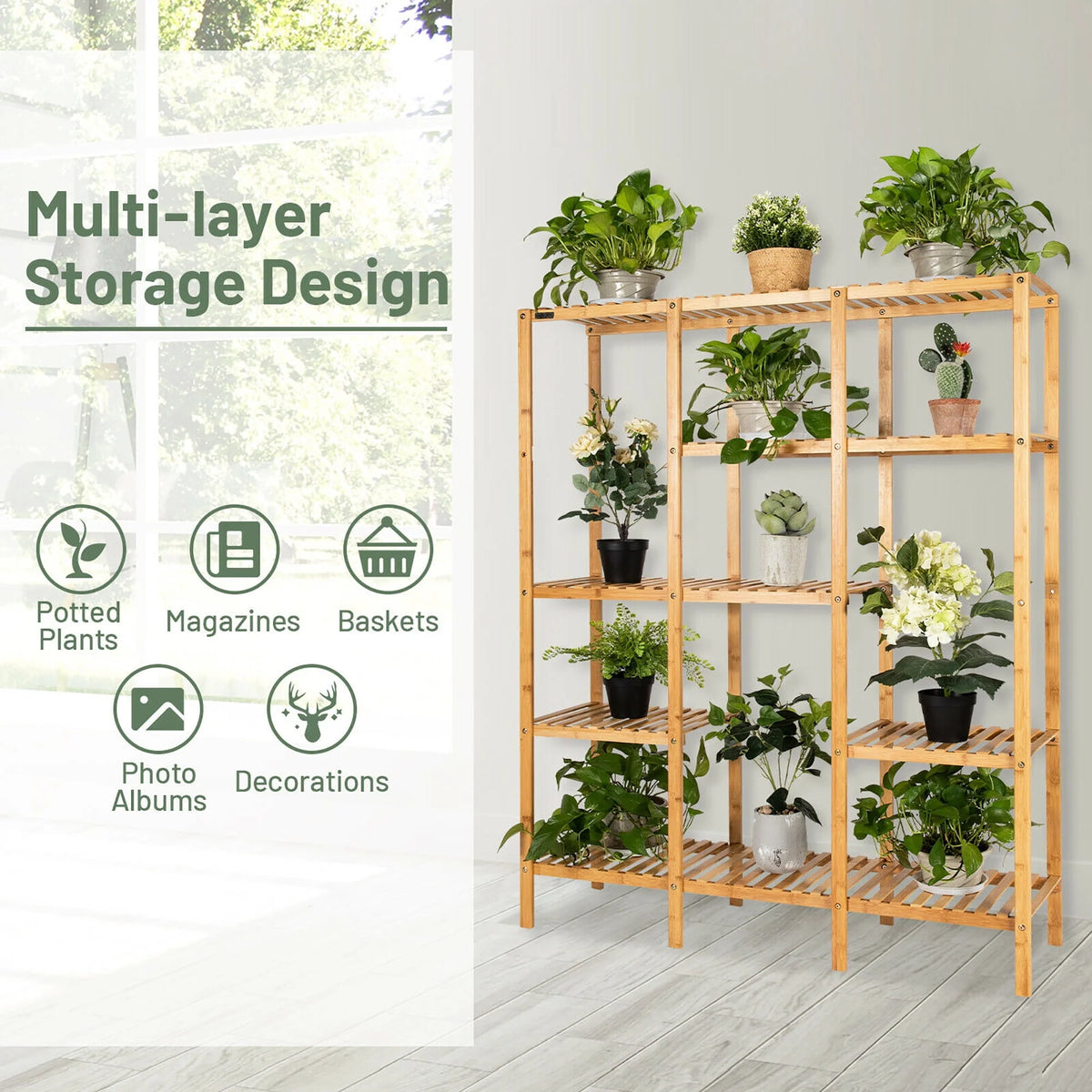 Bamboo Storage Organizer Rack X910
