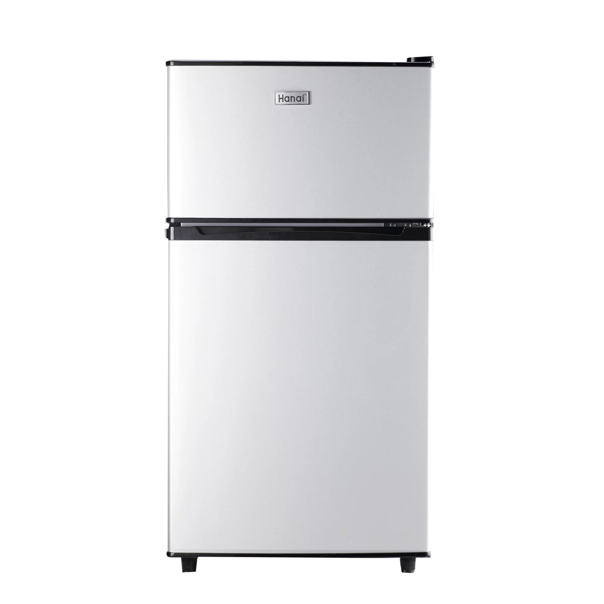 Two Door Mini Fridge with Freezer, 3.5 Cu ft, Black X690205