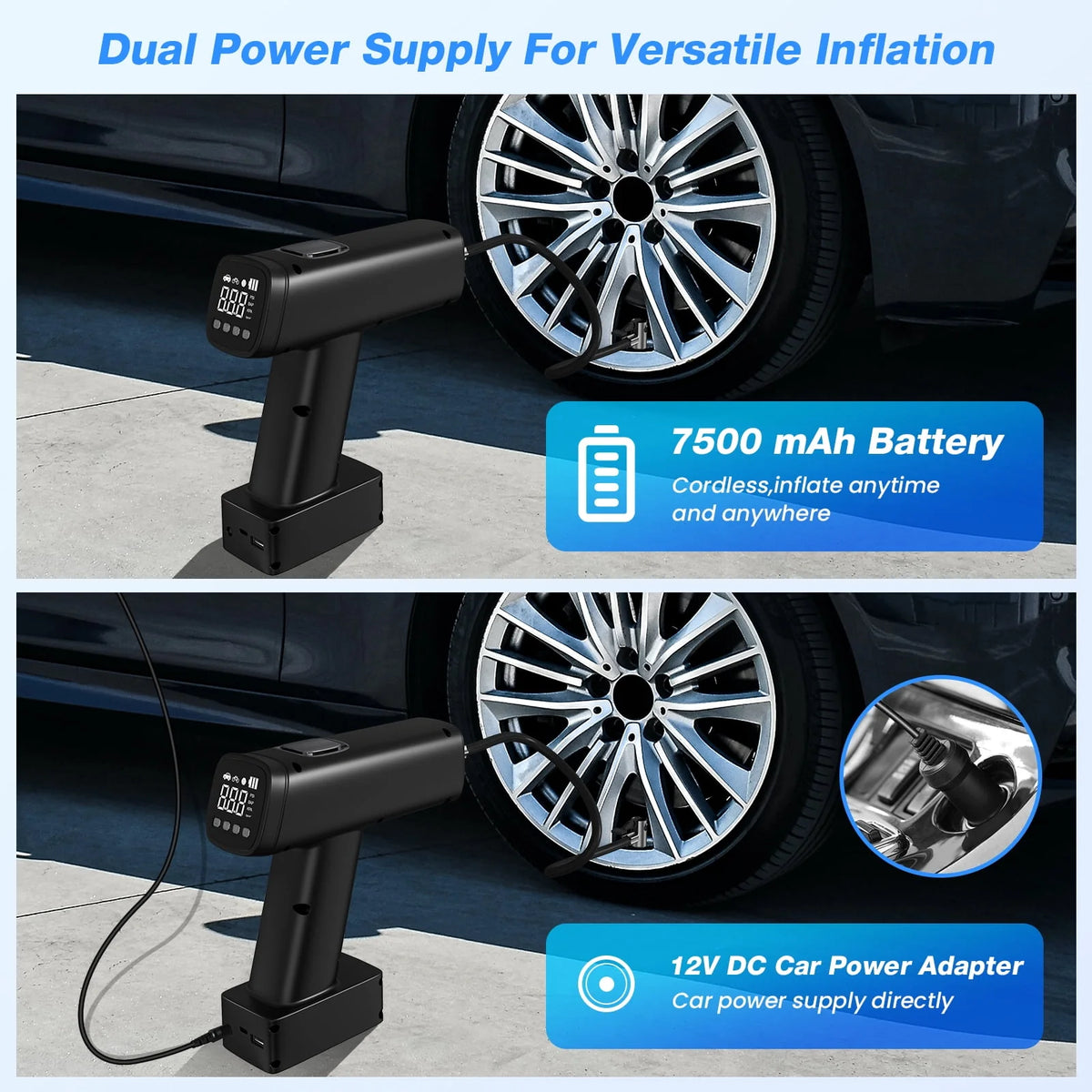 Portable Air Compressor 160 PSI Cordless Tire Inflator S727852