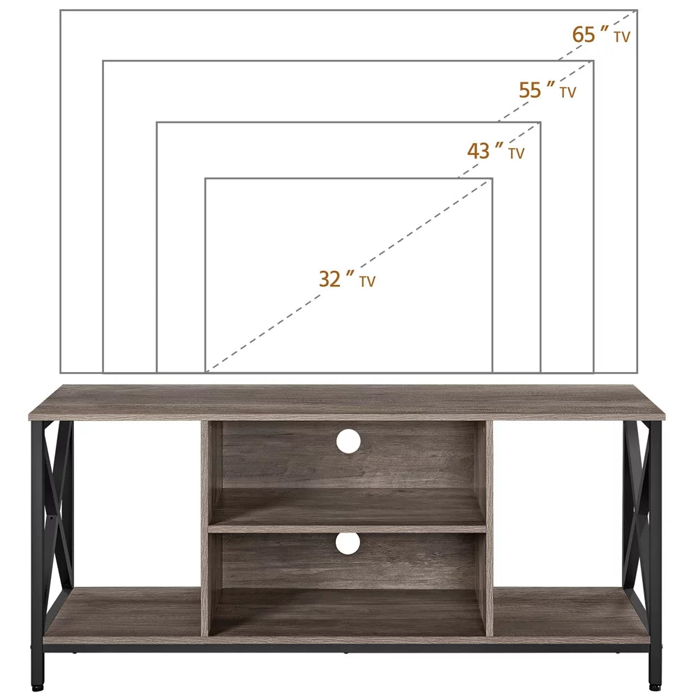 TV Stand with Storage up to 65'' Distressed Gray V9356