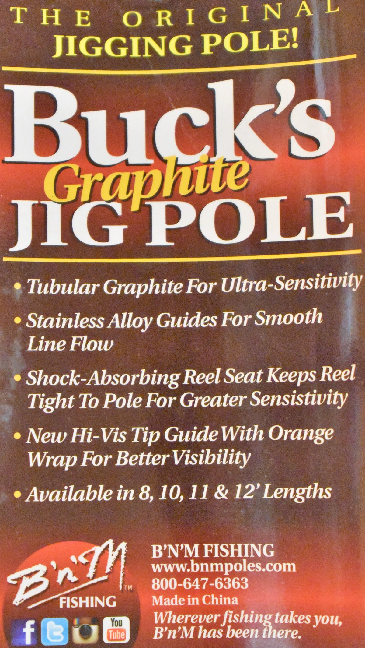 Graphite Fishing Pole, 12ft, 2 Pieces, Black M929