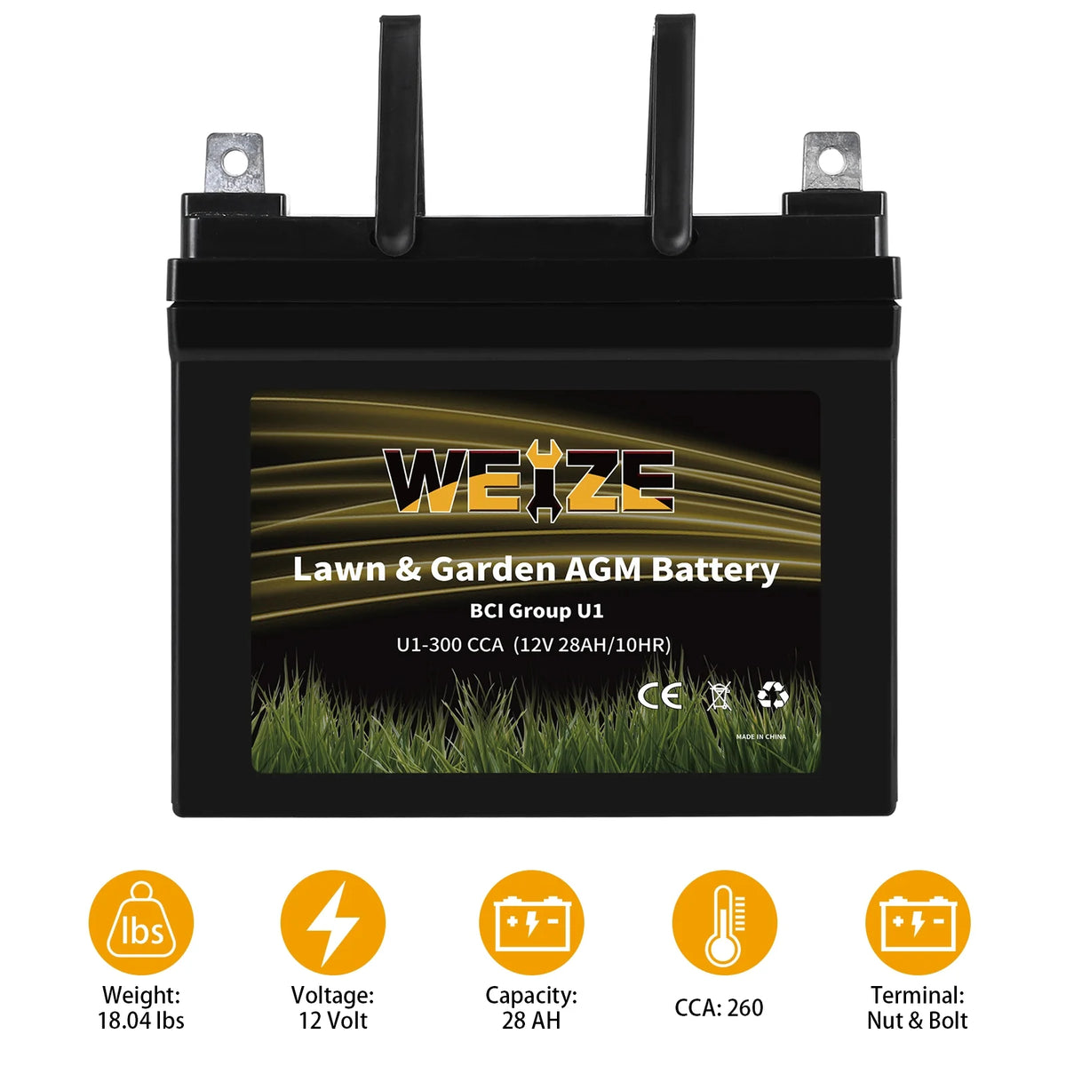 12V 300CCA BCI Group U1 SLA Battery M797566