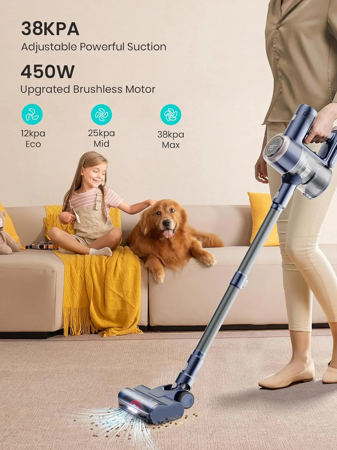 Cordless Stick Vacuum 60mins 450W 38KPa Lightweight A150739