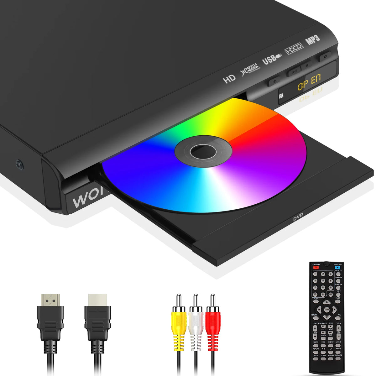 HD DVD Player for TV with USB Input and Remote Control S386