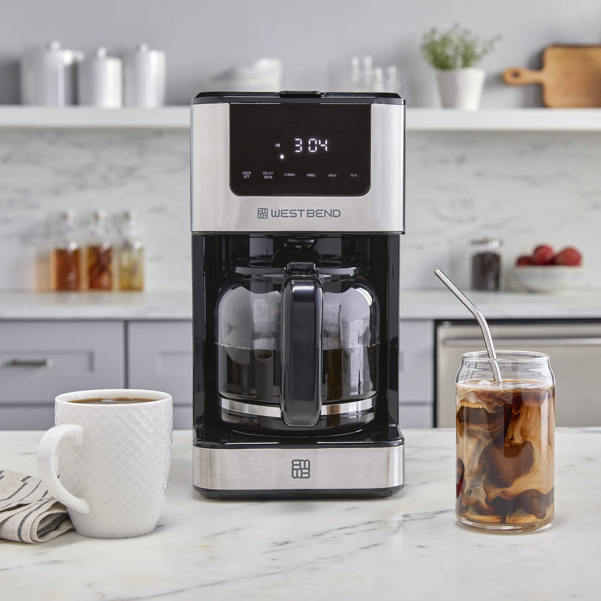 12 Cup Hot & Iced Stainless Steel Coffee Maker Q4353