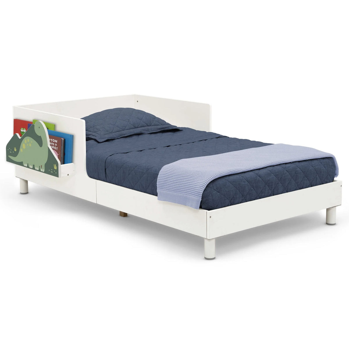 White Toddler Bed with Interchangeable Shelf G539300