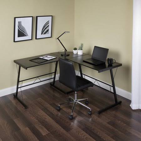 Black L-Shape Corner Computer Desk Q60890