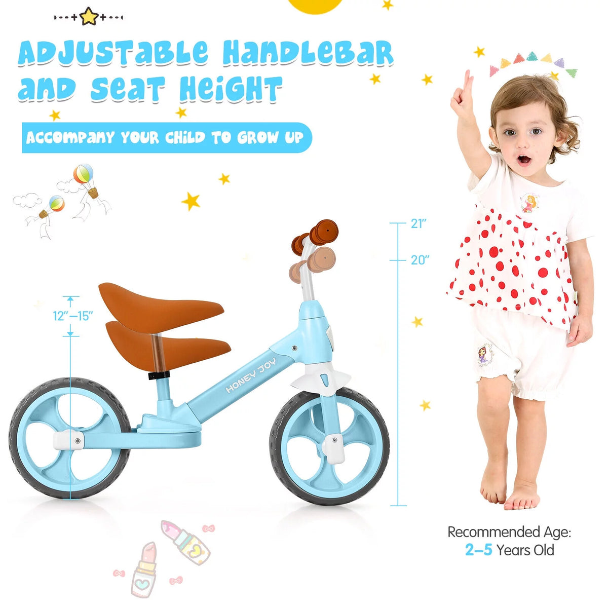 Blue No-Pedal Toddler Balance Bike Q6735