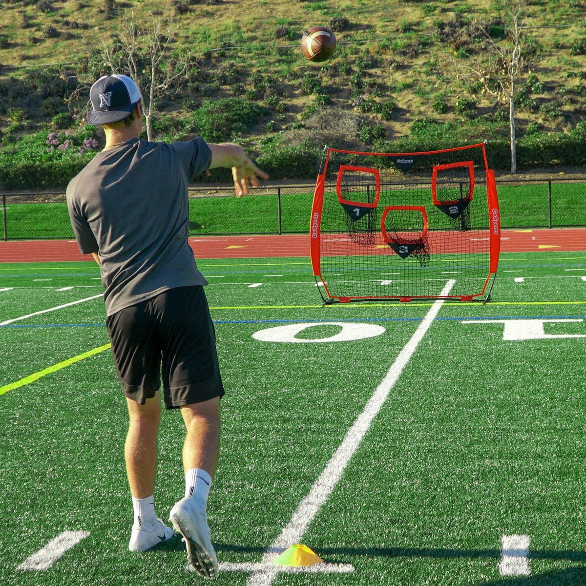 Football Training Net with 3 Target Pockets E76717