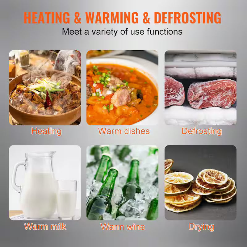 Black Portable Tempered Glass Electric Warming Tray J6934