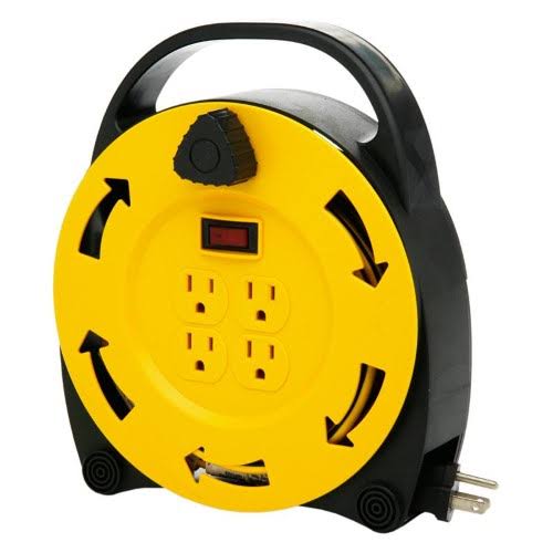 16/3 20' 4-Outlet Retractable Extension Cord Reel R71725
