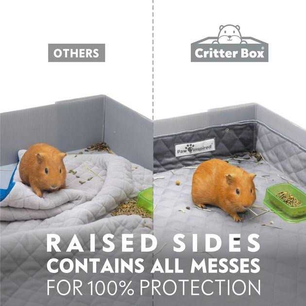 Washable Fleece Guinea Pig Cage Liner & Bedding with Raised Sides A884220