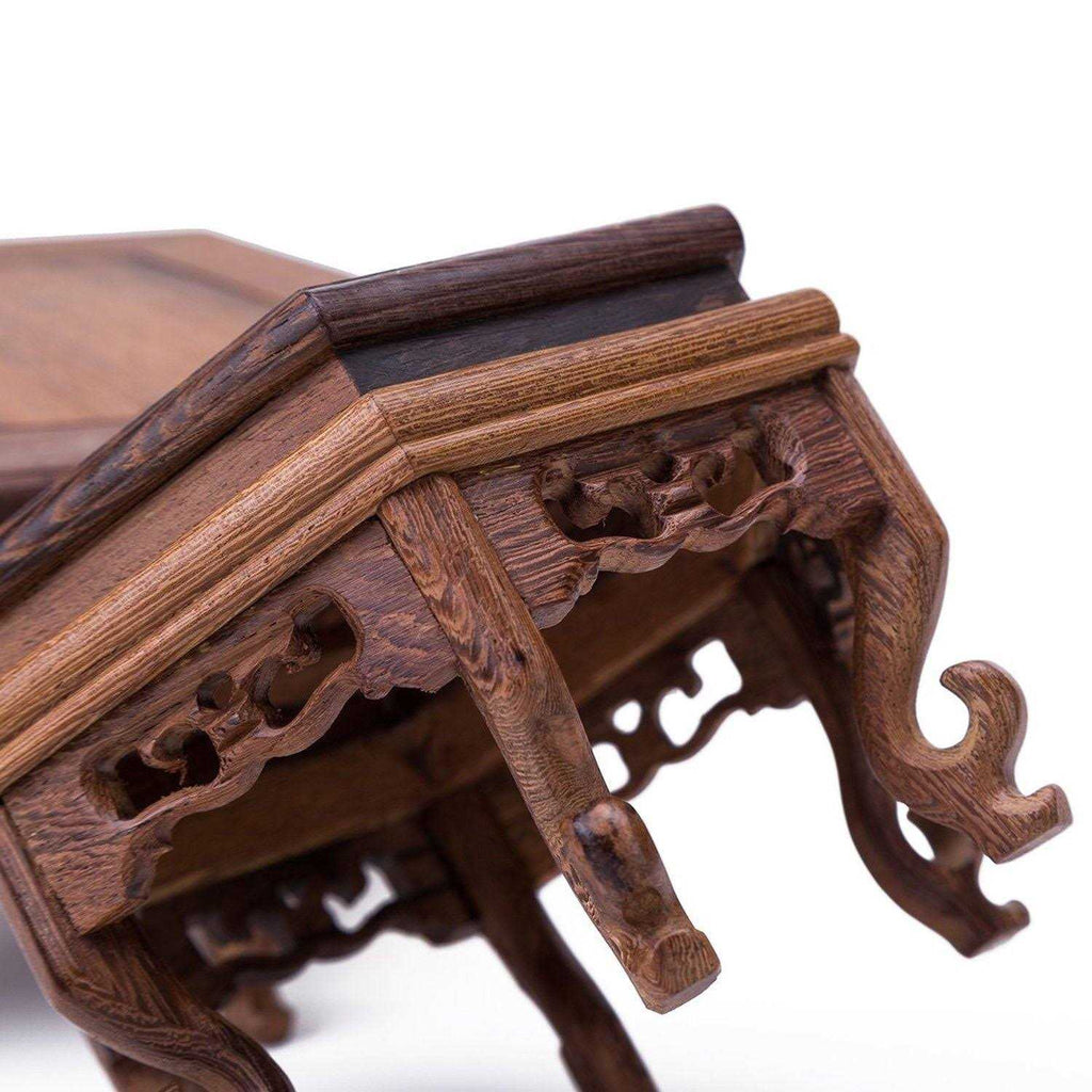 Hand Craft Hexagon Rosewood Fishbowl Vase Stand H652