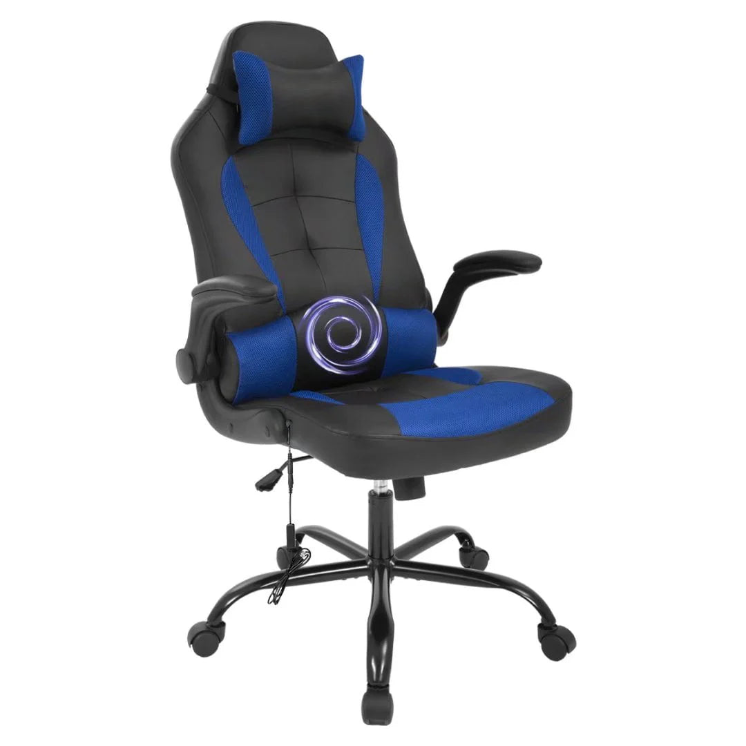 White Ergonomic Massage Gaming Chair S2664