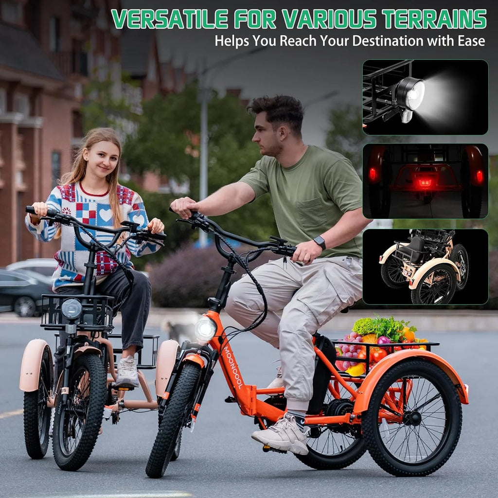 24/26 Electric Tricycle 350W 36V 7 Speeds with Large Basket K879904